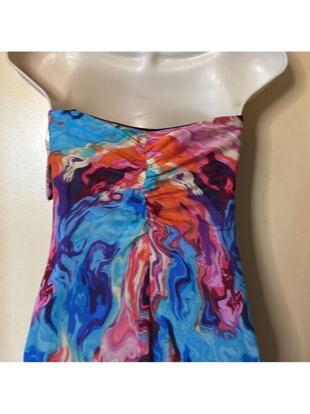 Laundry by Shelli Segal Spring Sunset Silk Strapless Gown size 8 - Picture 8 of 12